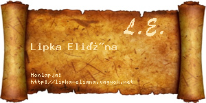 Lipka Eliána névjegykártya